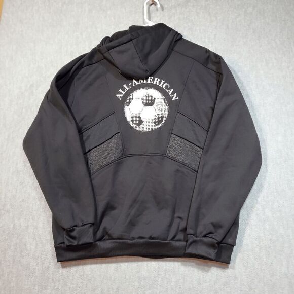 All-American Team Hoodie Mens XL Black Adidas College Soccer Sports Drawstring - Picture 10 of 11